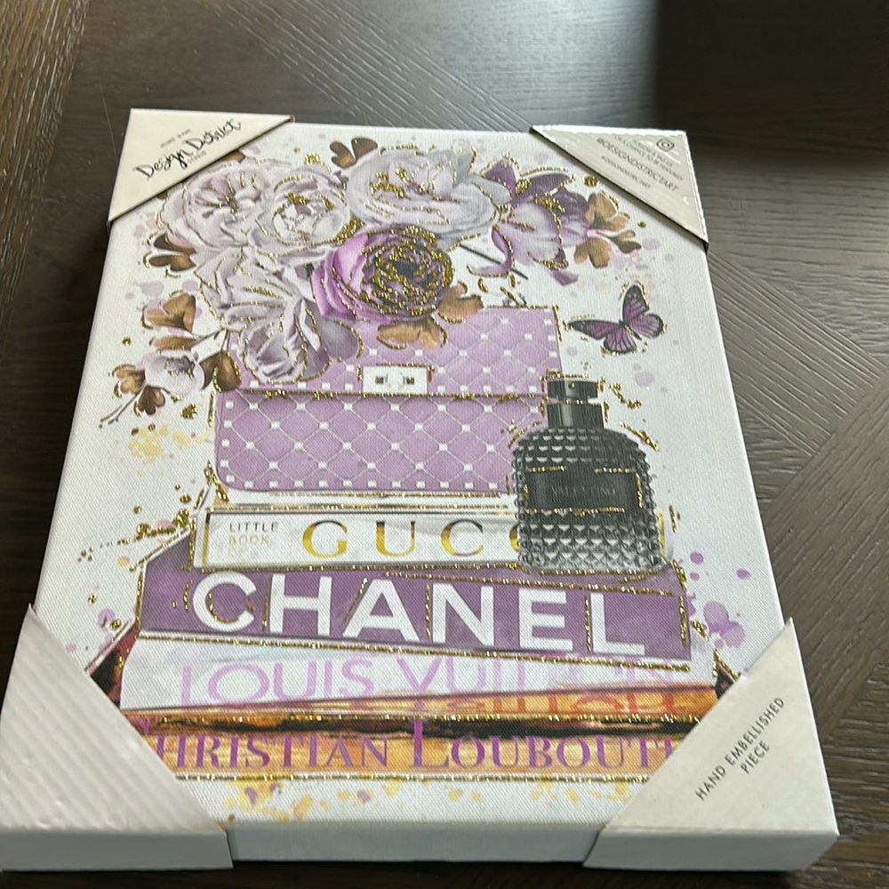 Luxury Fashion Book Stack Canvas Art